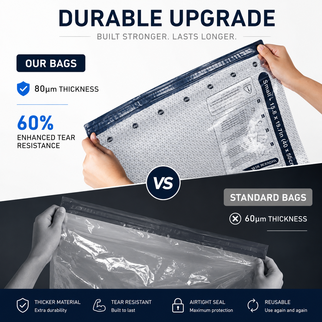 Pack4More™ Vacuum Travel Bags Set – 15 Bags & Wireless Pump