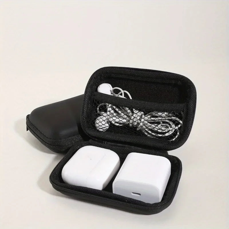 Stylish Eva Headphone Data Cable Storage Hard Drive Bag Simple Portable Charger Headphone Zipper Box