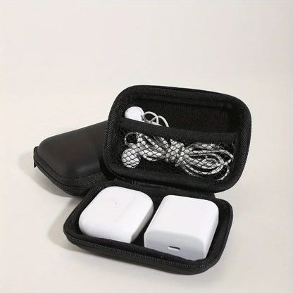 Stylish Eva Headphone Data Cable Storage Hard Drive Bag Simple Portable Charger Headphone Zipper Box